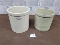 2 Vintage pottery crocks