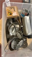 Lot of kitchen tools, cookie cutters and other