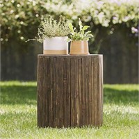 Indoor & Outdoor Wood Stool & Plant Stand, Cocoa