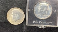 (2) 1964 Silver Kennedy Half Dollars
