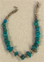 KH- Nice Turquoise And Sterling? Silver Necklace