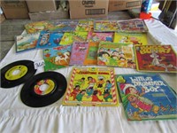 16+ CHILDREN 45 RECORDS W/ COVERS