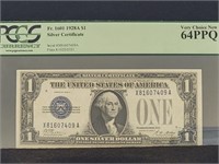 1928a $1 Silver Cert Fr1601 PCGS 64PPQ