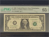 1999* $1 Reserve Note Fr1924c* PCGS 65EPQ