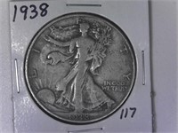 1938 Walking Liberty Half Dollar