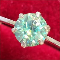 $2000 14K  Bluish Green Moissanite(1ct) Ring