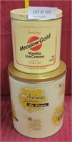 MEADOW GOLD & SCHWAN'S TIN ICE CREAM CANS