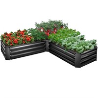 EDOSTORY L-Shaped Metal Raised Bed Garden Bed Kit,