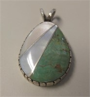 Sterling Silver Stone & Shell SW Pendant