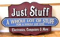 59x36 dbl sided Just Stuff store sign, see photos