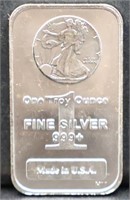 1 troy oz liberty silver bar