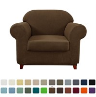 R1824  Subrtex Textured Grid Sofa Cover, Coffee, A