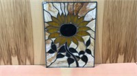Leaded Stained Textured Glass Sunflower 27 x 36