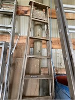 Wooden 6' Ladder & Aluminum 2' Step Ladder
