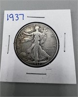 1937 Walking Liberty Silver Half Dollar