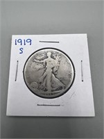 1919-S Walking Liberty Silver Half Dollar