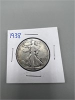 1938 Walking Liberty Silver Half Dollar