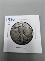 1936-D Walking Liberty Silver Half Dollar