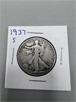 1937-S Walking Liberty Silver Half Dollar