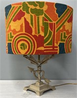Art Deco Nickel Plated Cast Iron Valentine Lamp