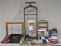 BAMBOO SHELF, PUNCHBOARDS, WILDLIFE STAMPS, ETC.:
