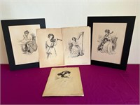 Antique Gibson Printed Drawings