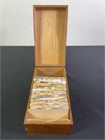 Vintage Globe Wernicke Wood Recipe Box & Recipes