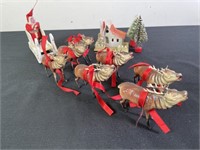 Santa’s Sled & Reindeer Christmas Decorations(12)