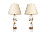 CUT GLASS & BRONZE MOUNTED TABLE LAMPS