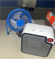 Miniature heater and fan