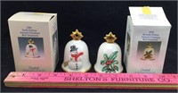 Goebel Christmas Bell Ornaments - 1989 & 1990