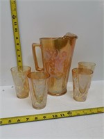 retro pitcher with 4 glasses