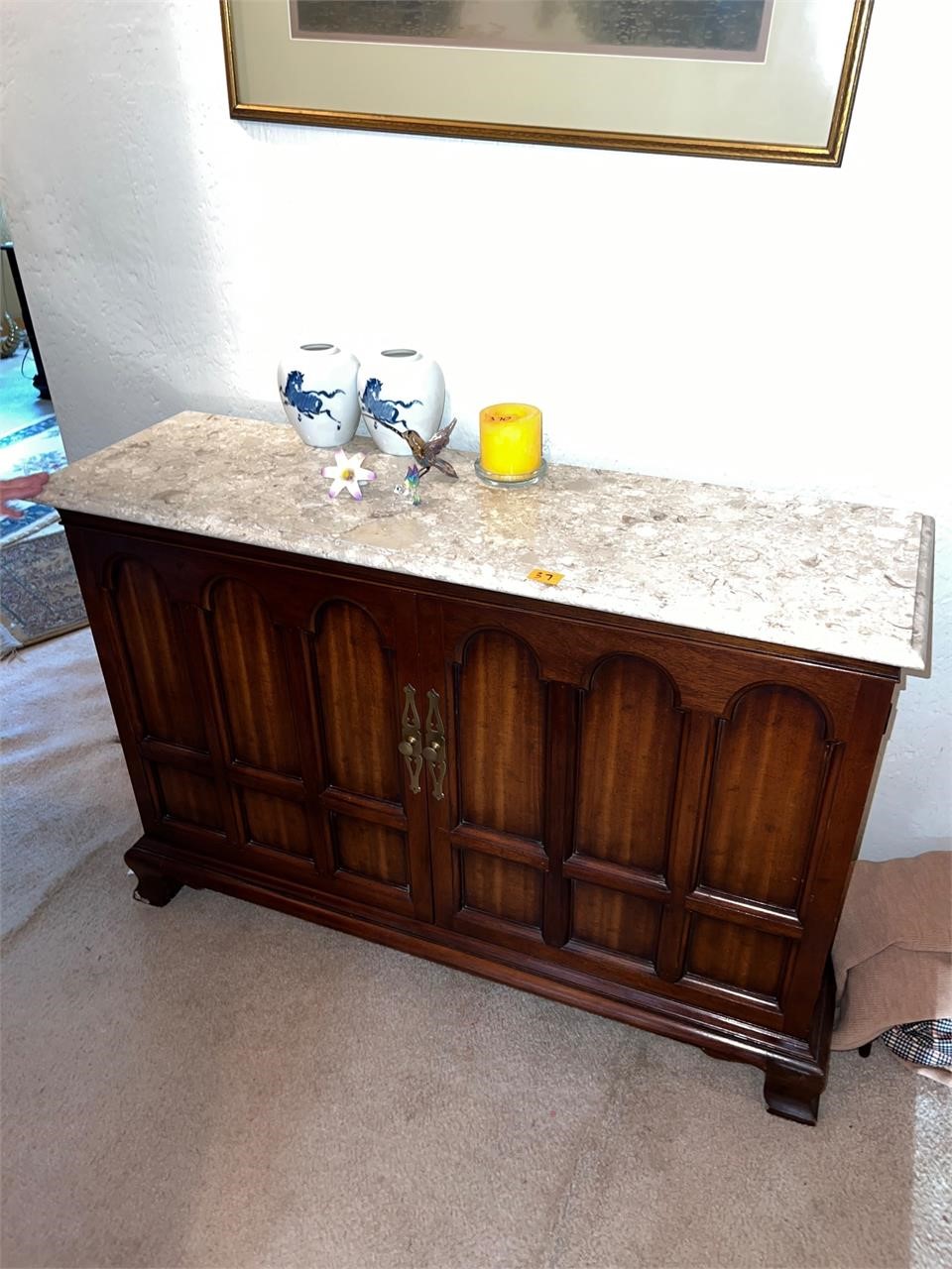 Marble top side table/  buffet