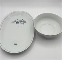 Bareuther Waldsassen salad bowl & 15” platter