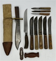 Lot Vintage Side Knives, WWI Type Bolo (as is)