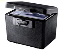 SentrySafe 1170 Fire File Box, Black, Key Included