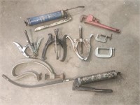 Pullers, clamps, pipe wrench & grease guns