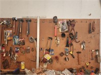 Everything hanging on pegboard