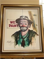“Wet Paint” oil painting by Rust Emmett Kelly Jr.