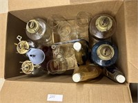 Box of Oil Lamps & Oil