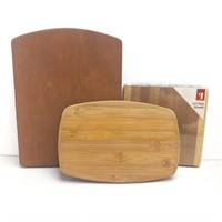 Three small cutting boards wood