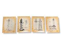 4 Lighthouse Blueprint Prints