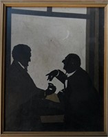 19THC. AMERICAN SILHOUETTE " A PINCH OF SNUFF"