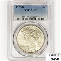 1923-D Silver Peace Dollar PCGS MS62