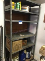 Metal shelf with contents