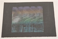 VTG COLOR ETCHING LITHO ABSTRACT LANDSCAPE