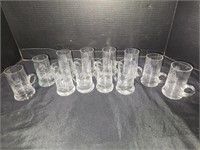 Vintage Crystal Glass Pint Mugs