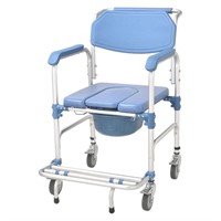 Bedside Commode Shower Chair with Padded Seat...
