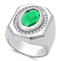 Men's Oval 2.00 ct Emerald Ring