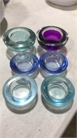 COLLECTION OF BLOWN GLASS INKWELLS